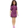 BARBIE FASHIONISTAS #188 PINK BLACK CHECKERED DRESS CURVY DOLL (FBR37/ HBV20)